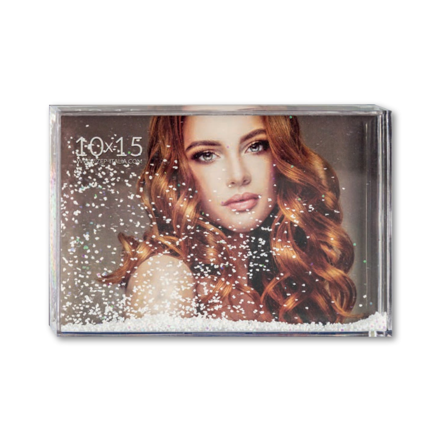 Photo Globe Rettangolare Personalizzato - Cornice con Glitter e Liquido - 10x15