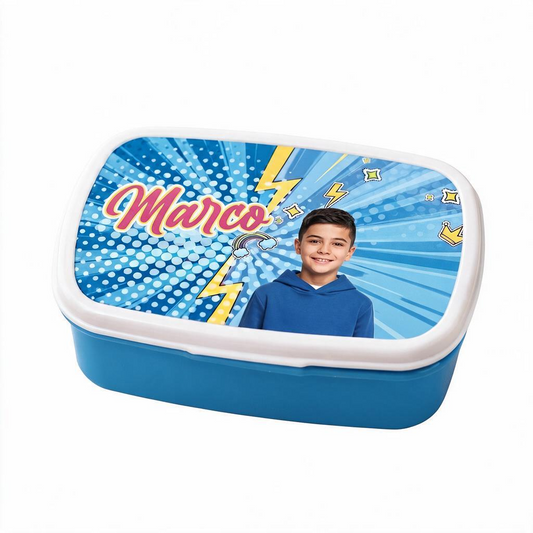 Porta Pranzo per Bambini Personalizzato con Foto o Nome - Porta Merenda Rosa o Celeste