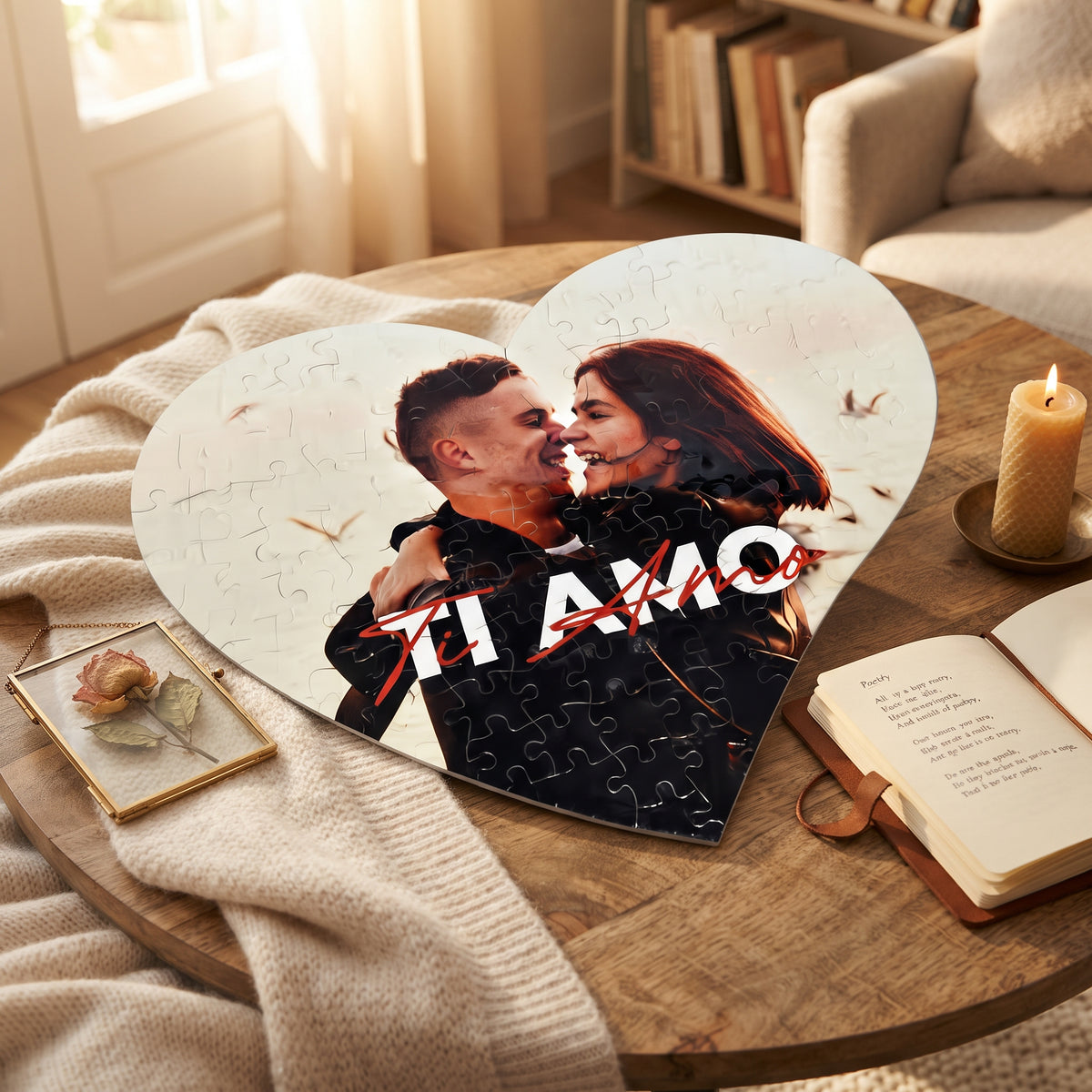 Puzzle a Cuore Personalizzato con Foto - Regalo Romantico per San Valentino e Anniversario
