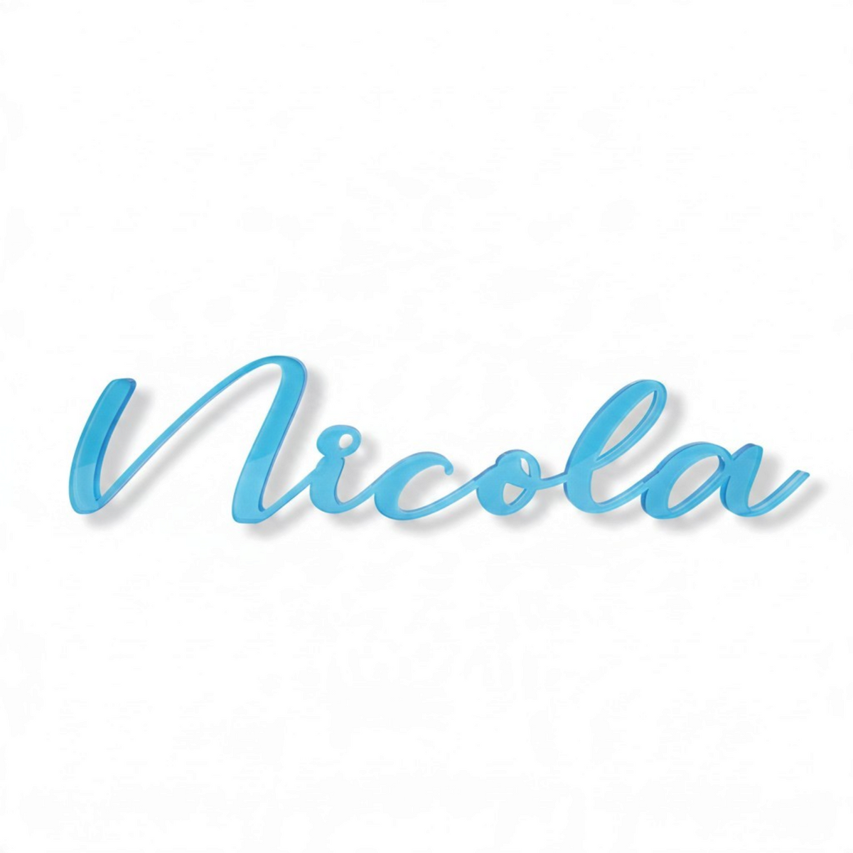Nome personalizzato 3D FotoGrafica in corsivo blu lucido, ideale come decorazione per eventi o cameretta bambini