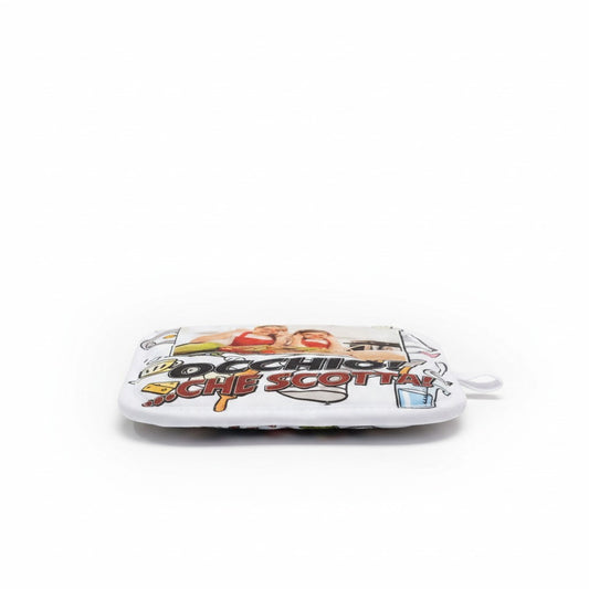 Presina da cucina personalizzabile FotoGrafica con stampa fotografica e scritta colorata su sfondo bianco