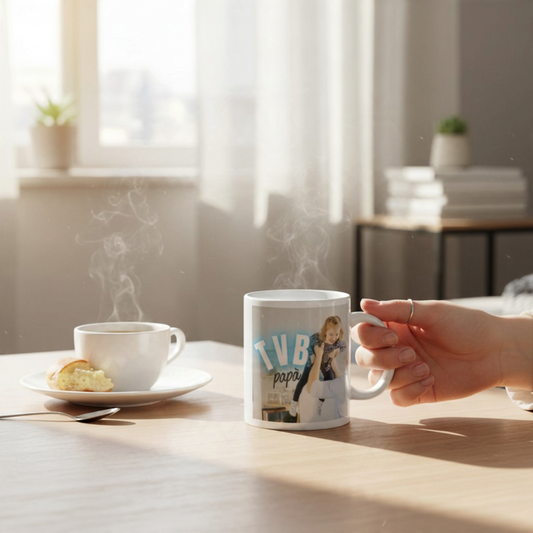 Tazza da colazione FotoGrafica personalizzata con foto di papà e figlia, ideale per un regalo unico e affettuoso.