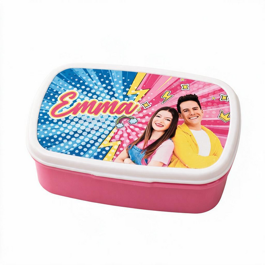 Porta Pranzo per Bambini Personalizzato con Foto o Nome - Porta Merenda Rosa o Celeste
