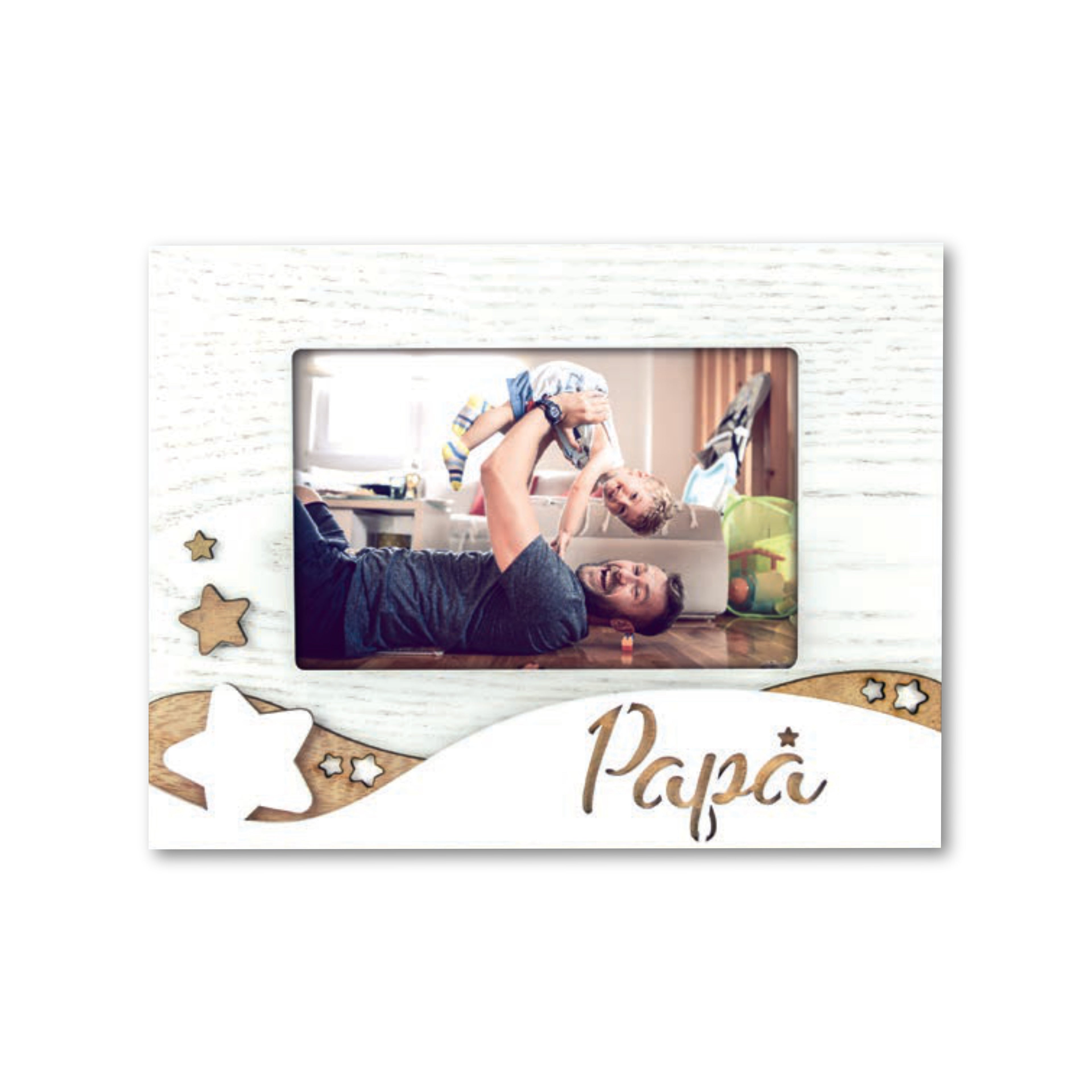 Cornice da Tavolo Famiglia - Portafoto in Legno con Scritta