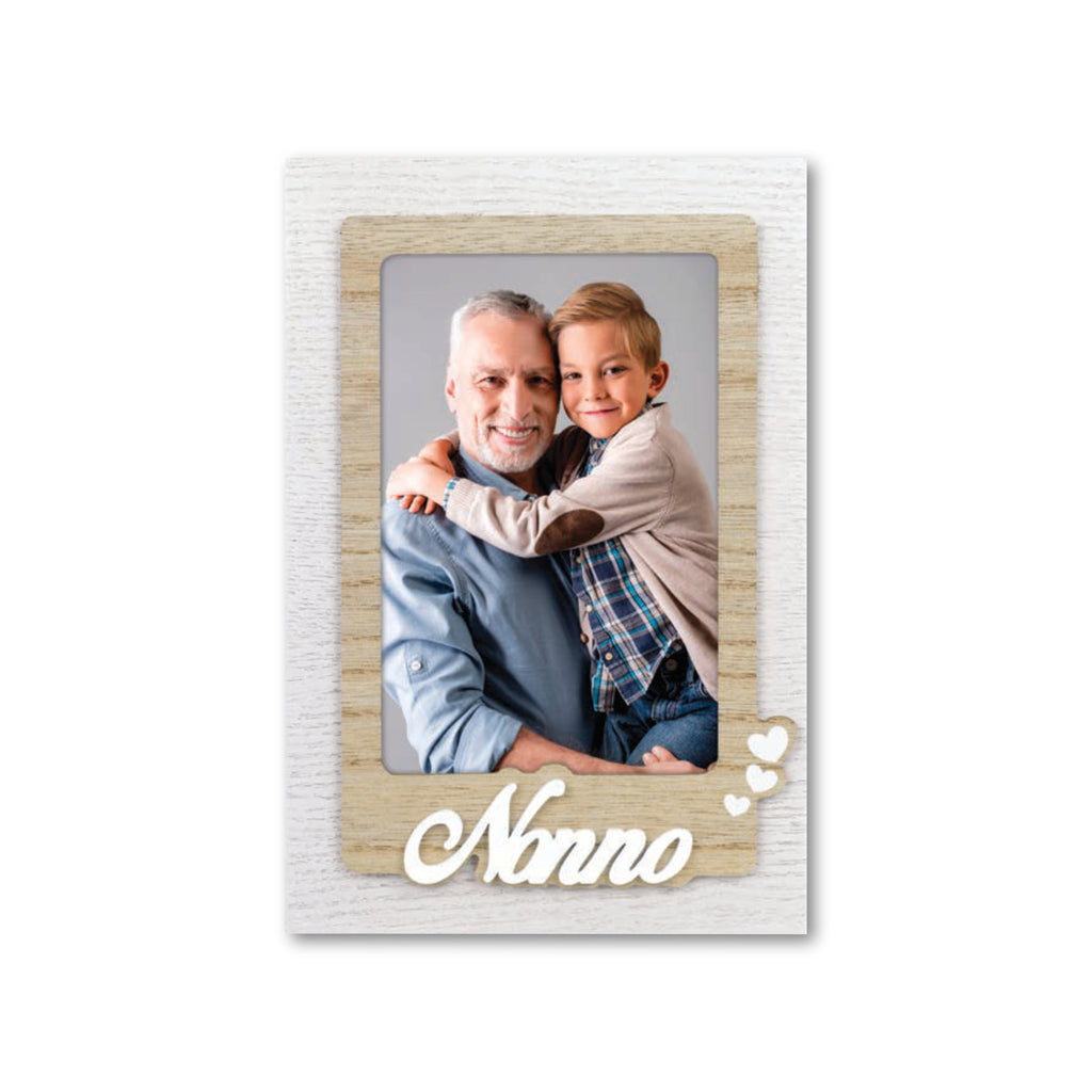 Cornice da Tavolo Famiglia - Portafoto in Legno con Scritta