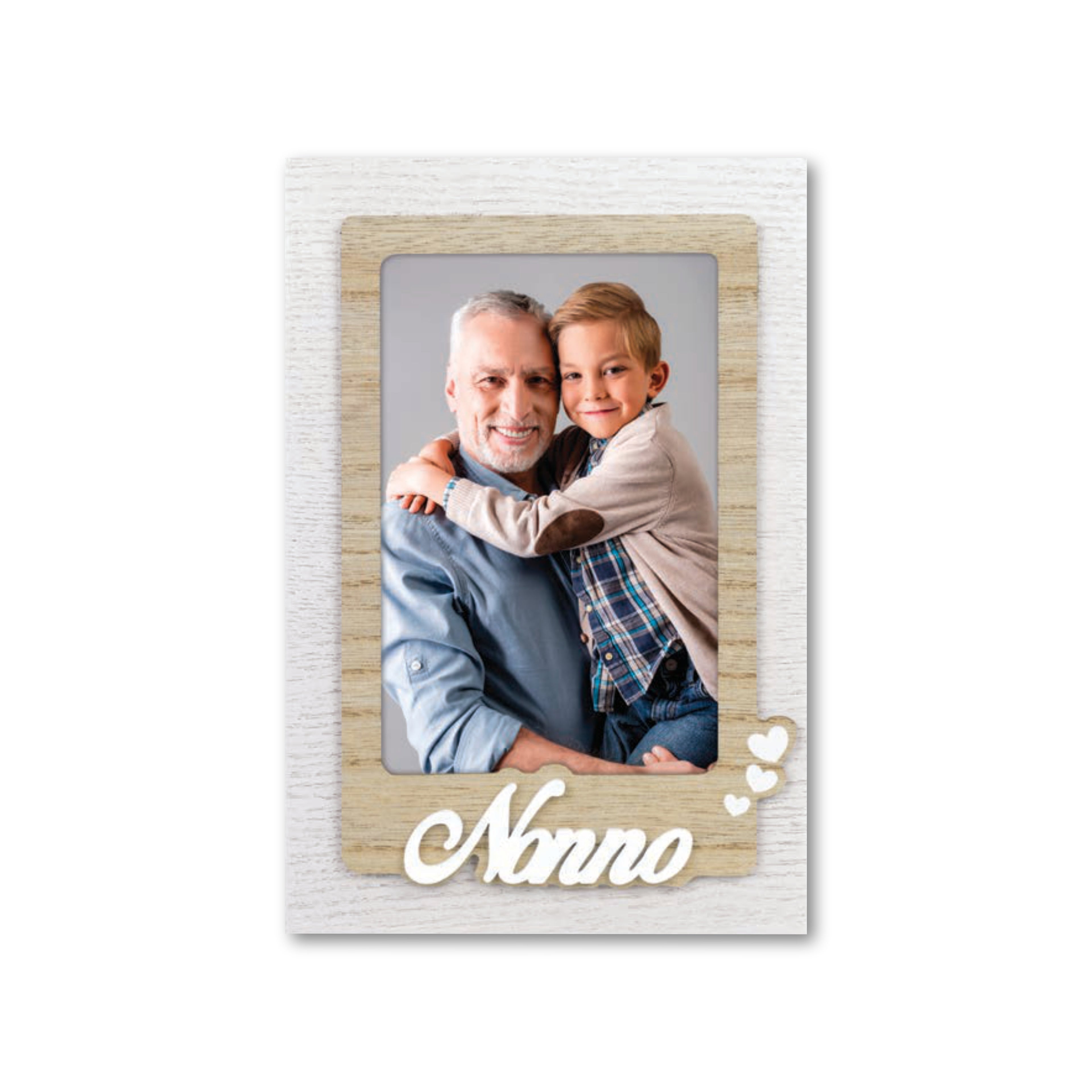 Cornice da Tavolo Famiglia - Portafoto in Legno con Scritta
