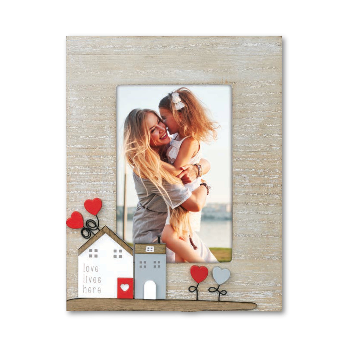 Cornice da Tavolo Famiglia - Portafoto in Legno con Scritta