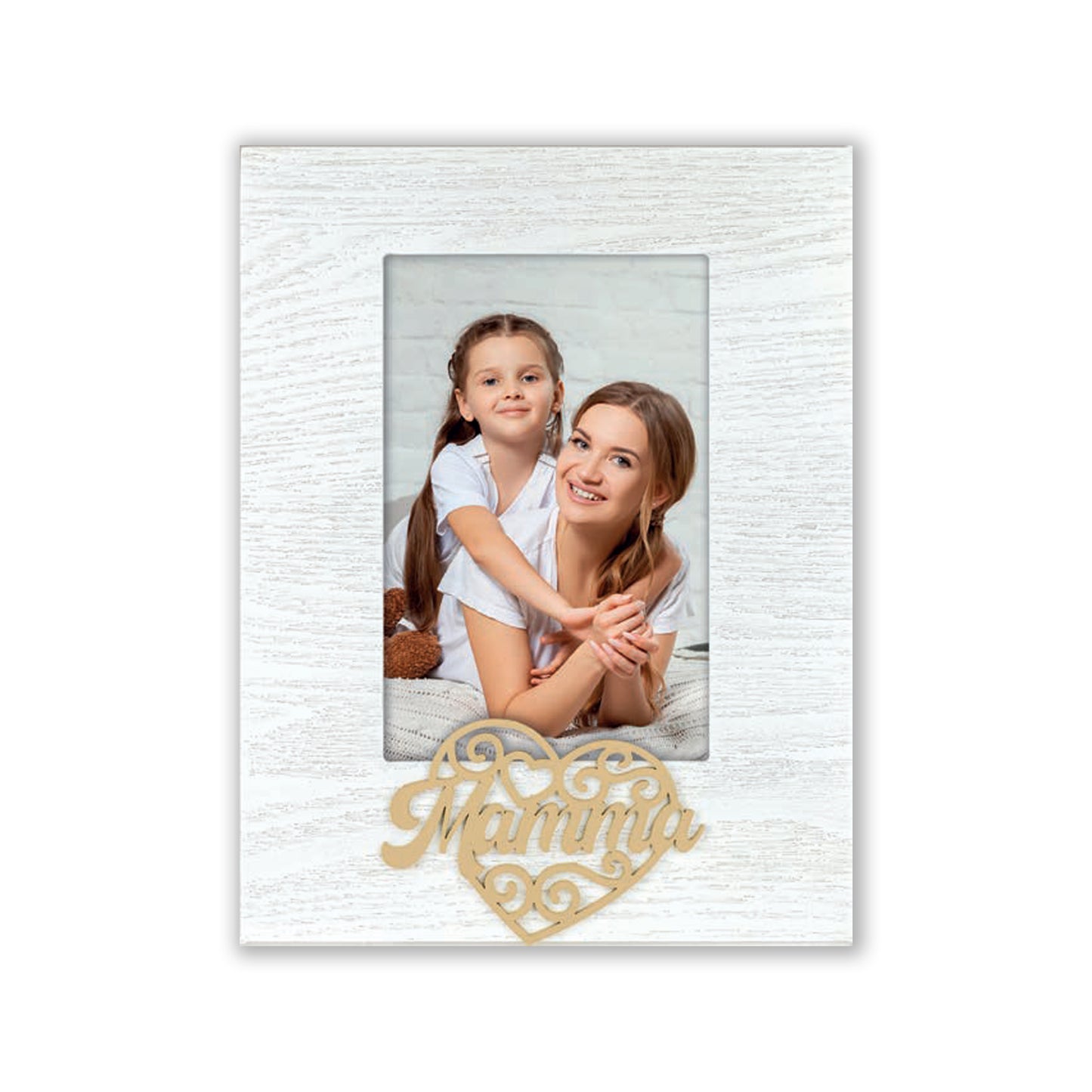 Cornice da Tavolo Famiglia - Portafoto in Legno con Scritta