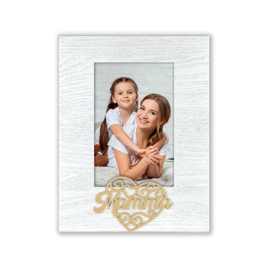 Cornice da Tavolo Mamma, Papà, Nonno e Nonna - Portafoto in Legno con Scritta 10x15