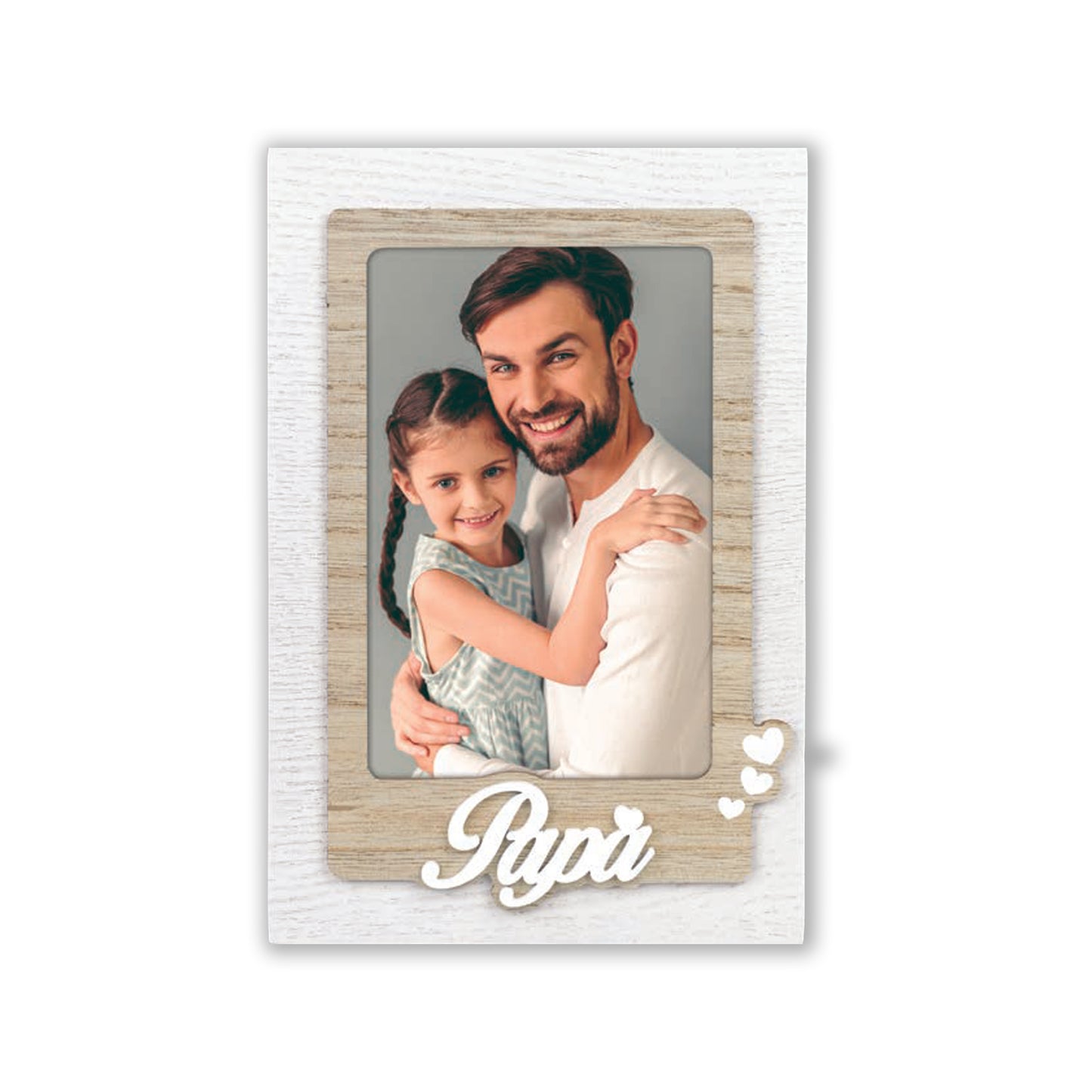 Cornice da Tavolo Famiglia - Portafoto in Legno con Scritta