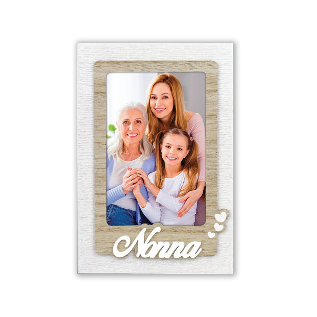 Cornice da Tavolo Famiglia - Portafoto in Legno con Scritta