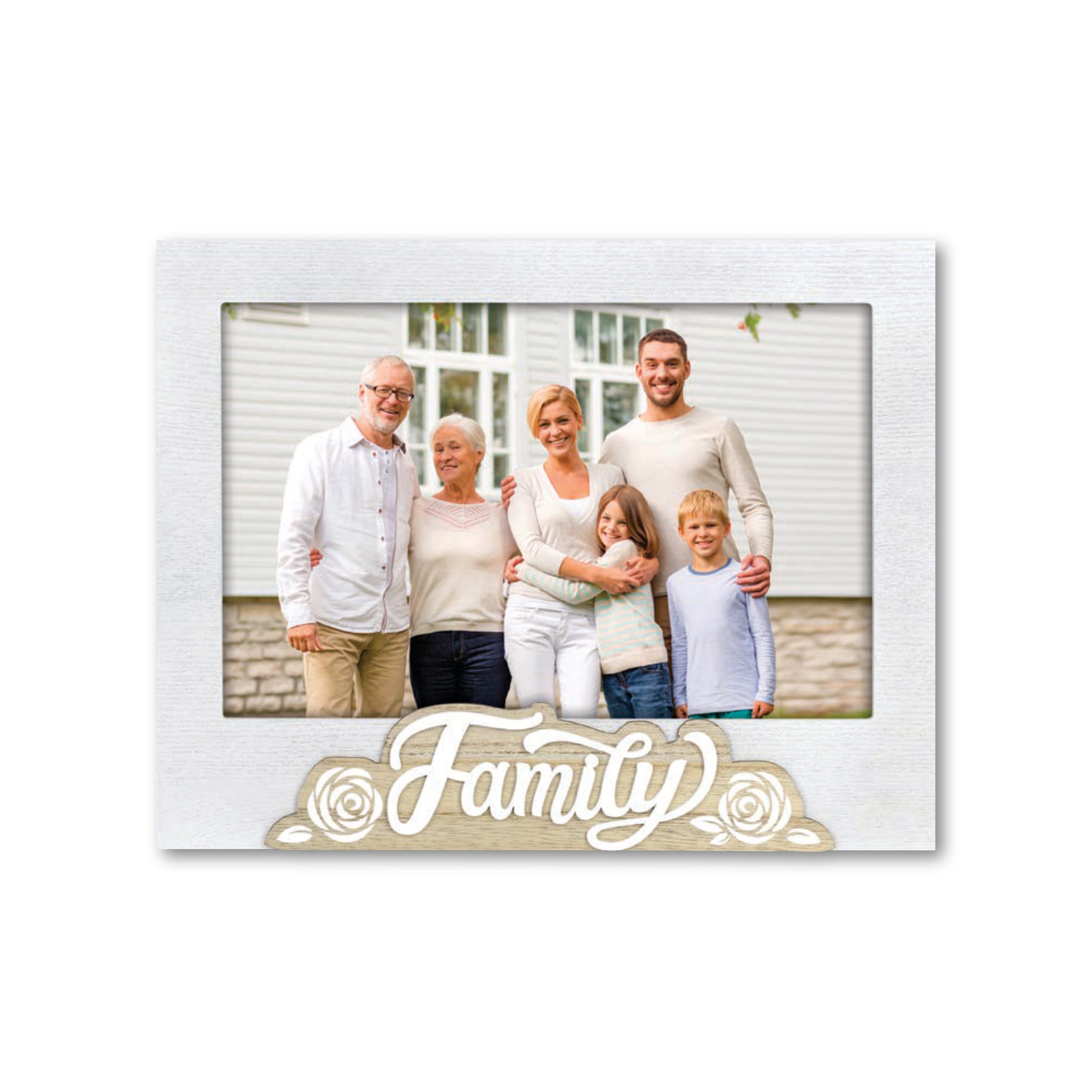 Cornice da Tavolo Famiglia - Portafoto in Legno con Scritta