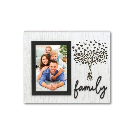 Cornice da Tavolo Famiglia - Portafoto in Legno con Scritta