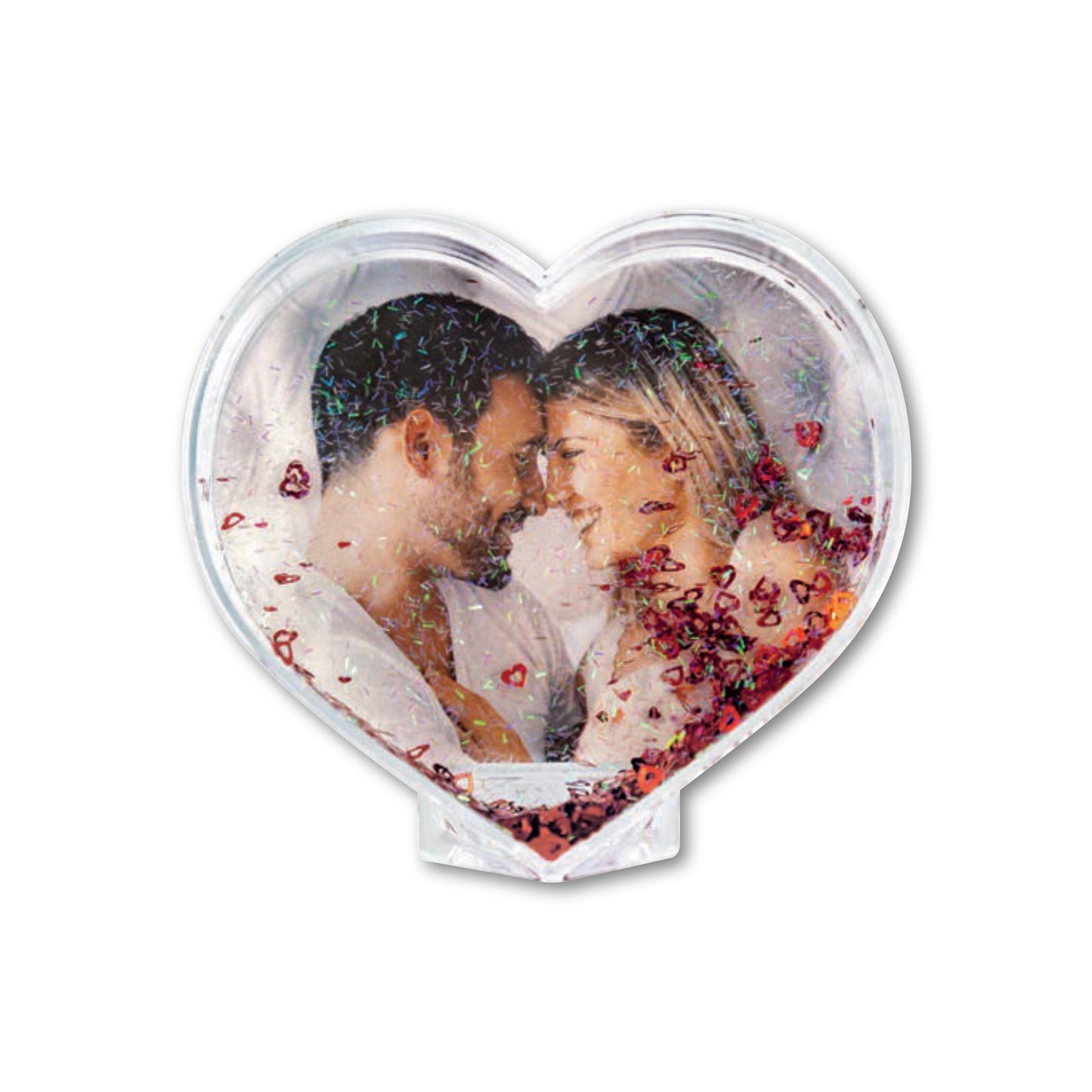 Photo Globe a Cuore Personalizzato - Palla con Glitter Romantica