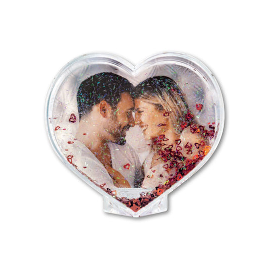 Photo Globe a Cuore Personalizzato - Palla con Glitter Romantica