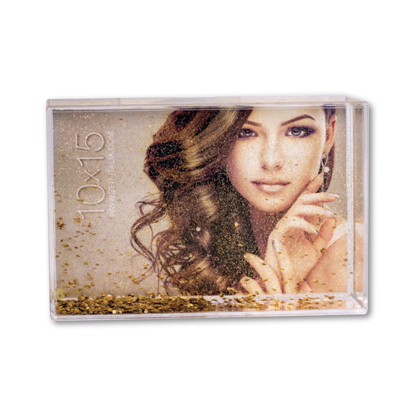 Photo Globe Rettangolare Personalizzato - Cornice con Glitter e Liquido - 10x15