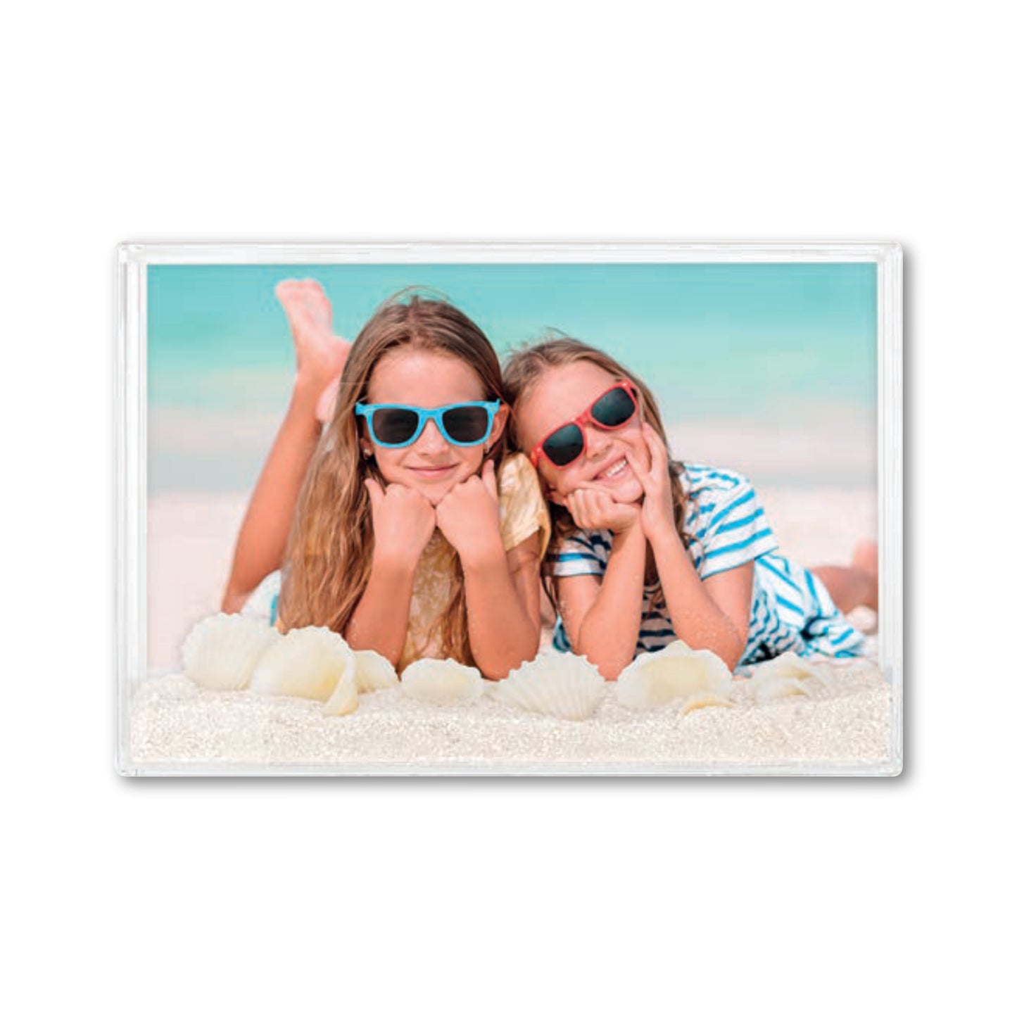 Photo Globe Rettangolare Personalizzato - Cornice con Glitter e Liquido - 10x15