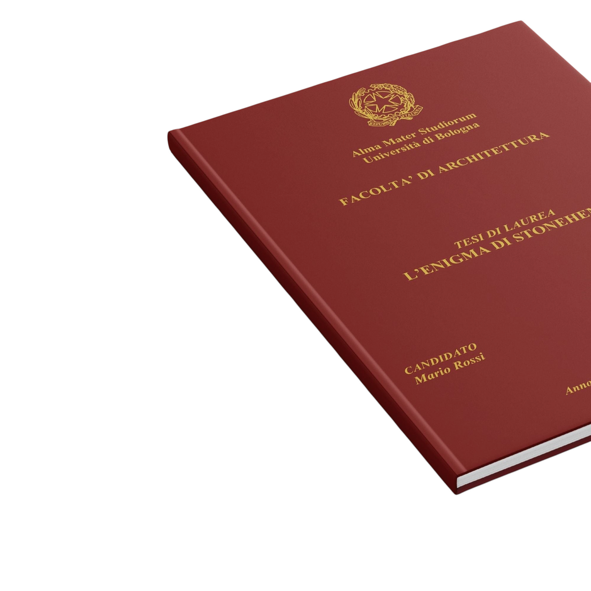 Stampa e Rilegatura Tesi di Laurea Online - Copertina Personalizzata Oro, Argento o Nero
