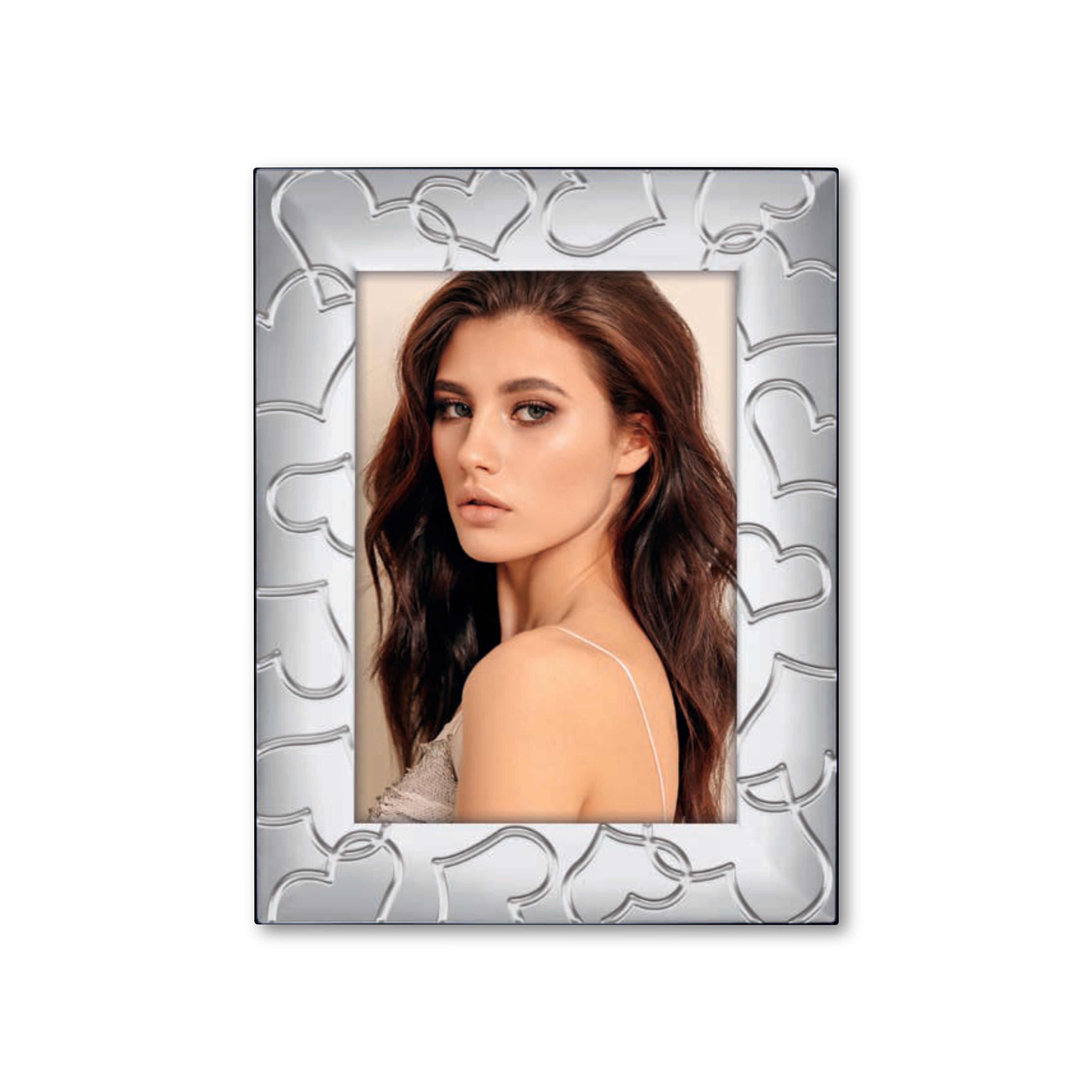 Cornice Silver Love Elegante - Portafoto da Tavolo per Coppie