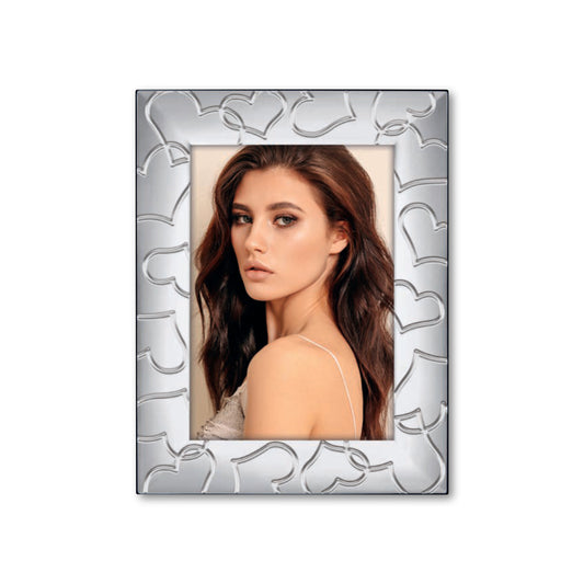 Cornice Silver Love Elegante - Portafoto da Tavolo per Coppie