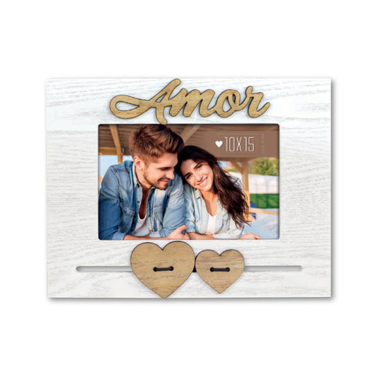 Cornice da Tavolo Love - Portafoto Romantico in Legno