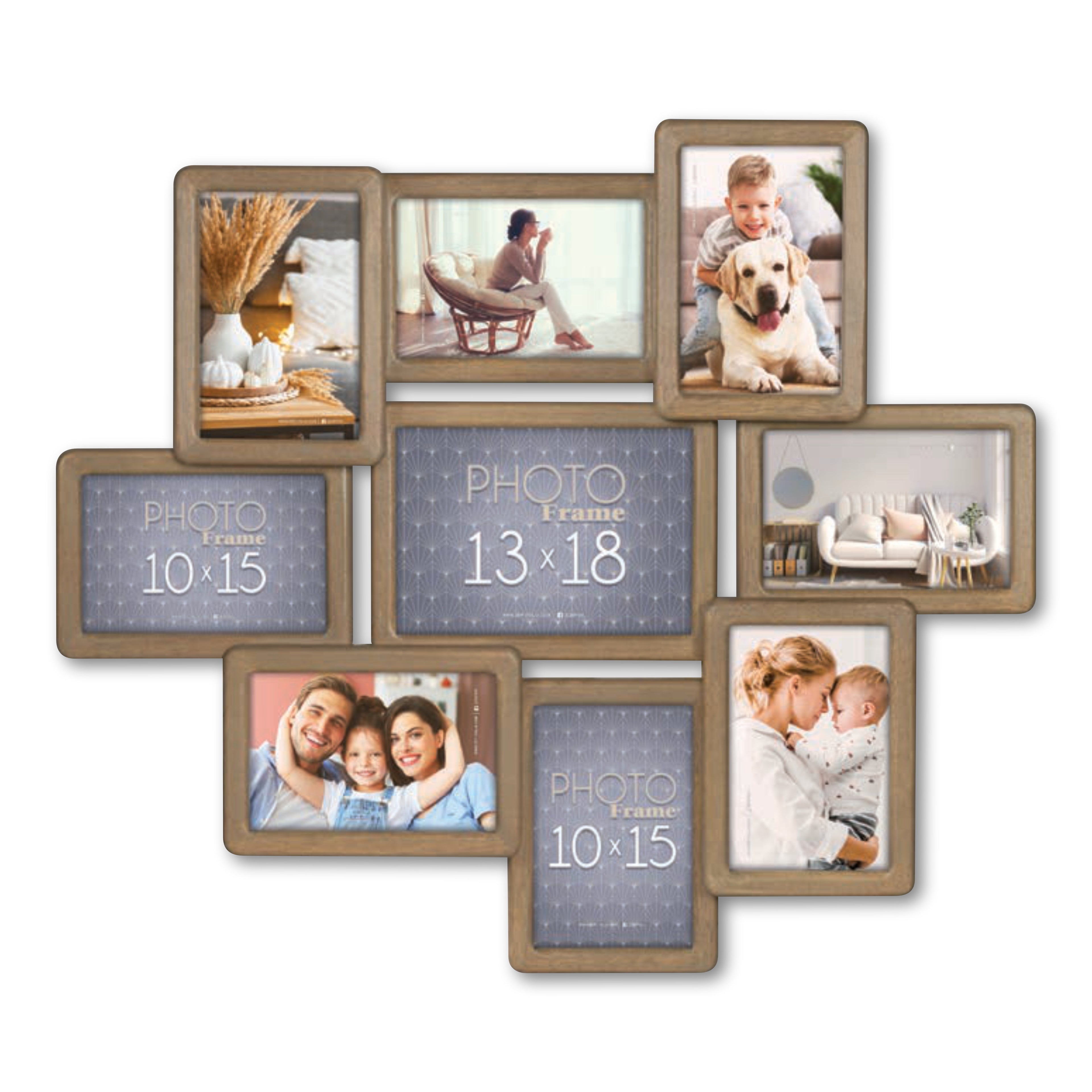 Cornice Multifoto Moderna - Portafoto Multiframe per Famiglia e Ricordi