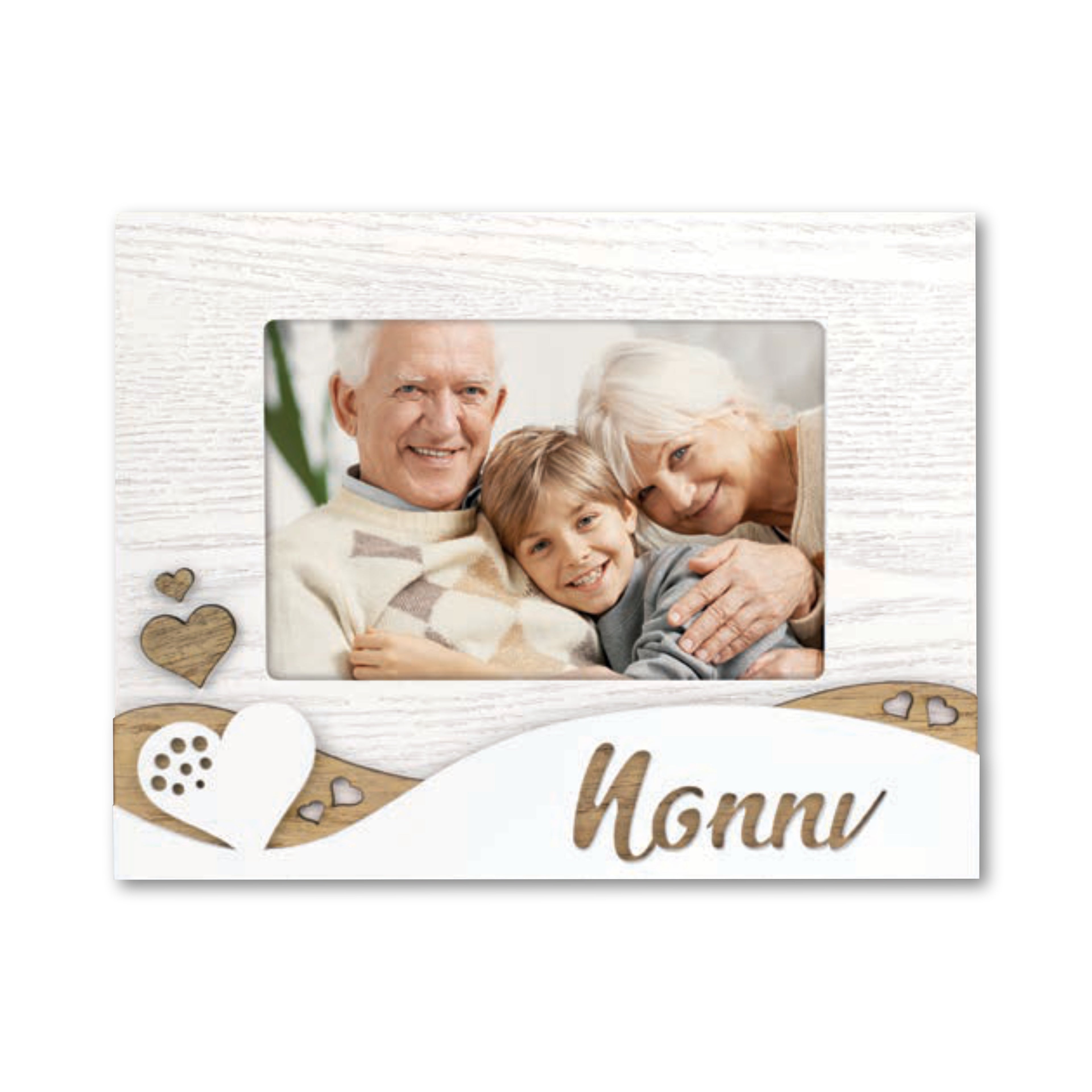 Cornice da Tavolo Famiglia - Portafoto in Legno con Scritta