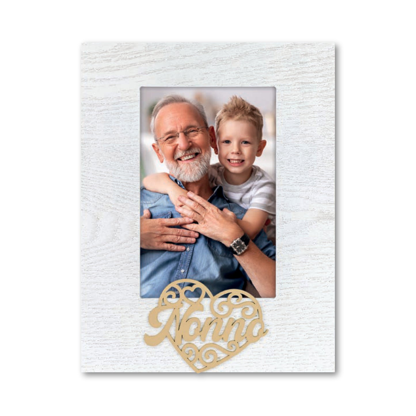 Cornice da Tavolo Famiglia - Portafoto in Legno con Scritta
