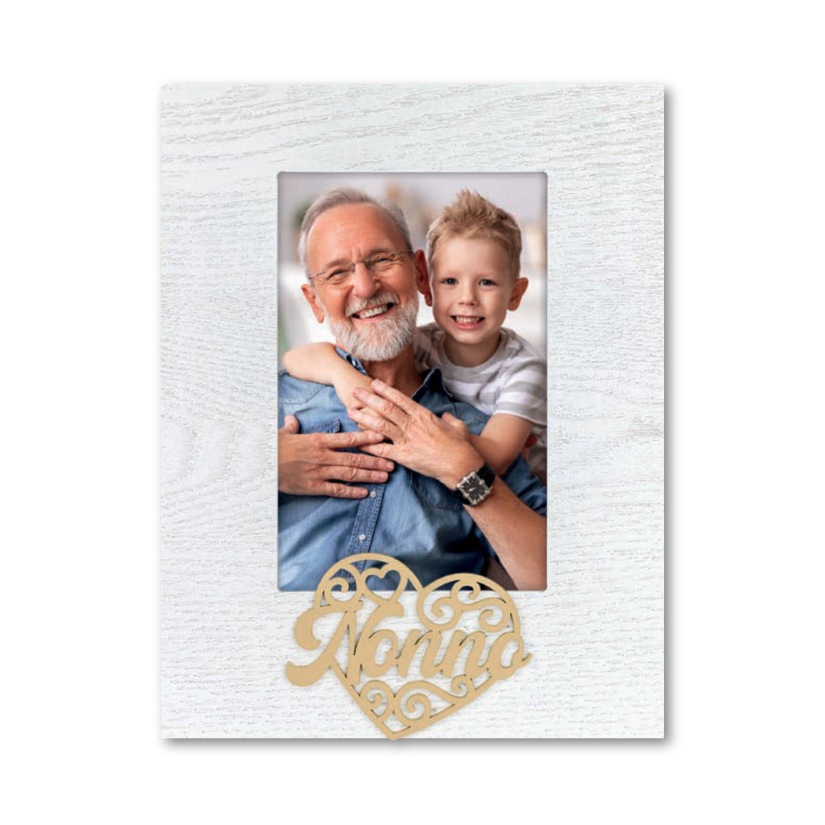 Cornice da Tavolo Mamma, Papà, Nonno e Nonna - Portafoto in Legno con Scritta 10x15