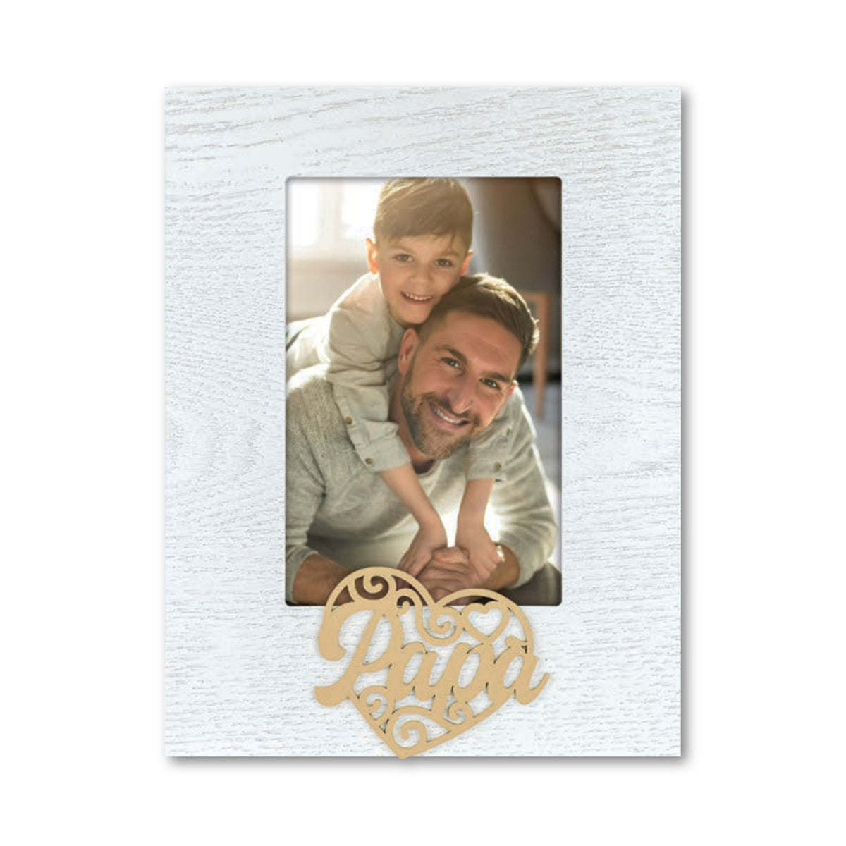 Cornice da Tavolo Mamma, Papà, Nonno e Nonna - Portafoto in Legno con Scritta 10x15