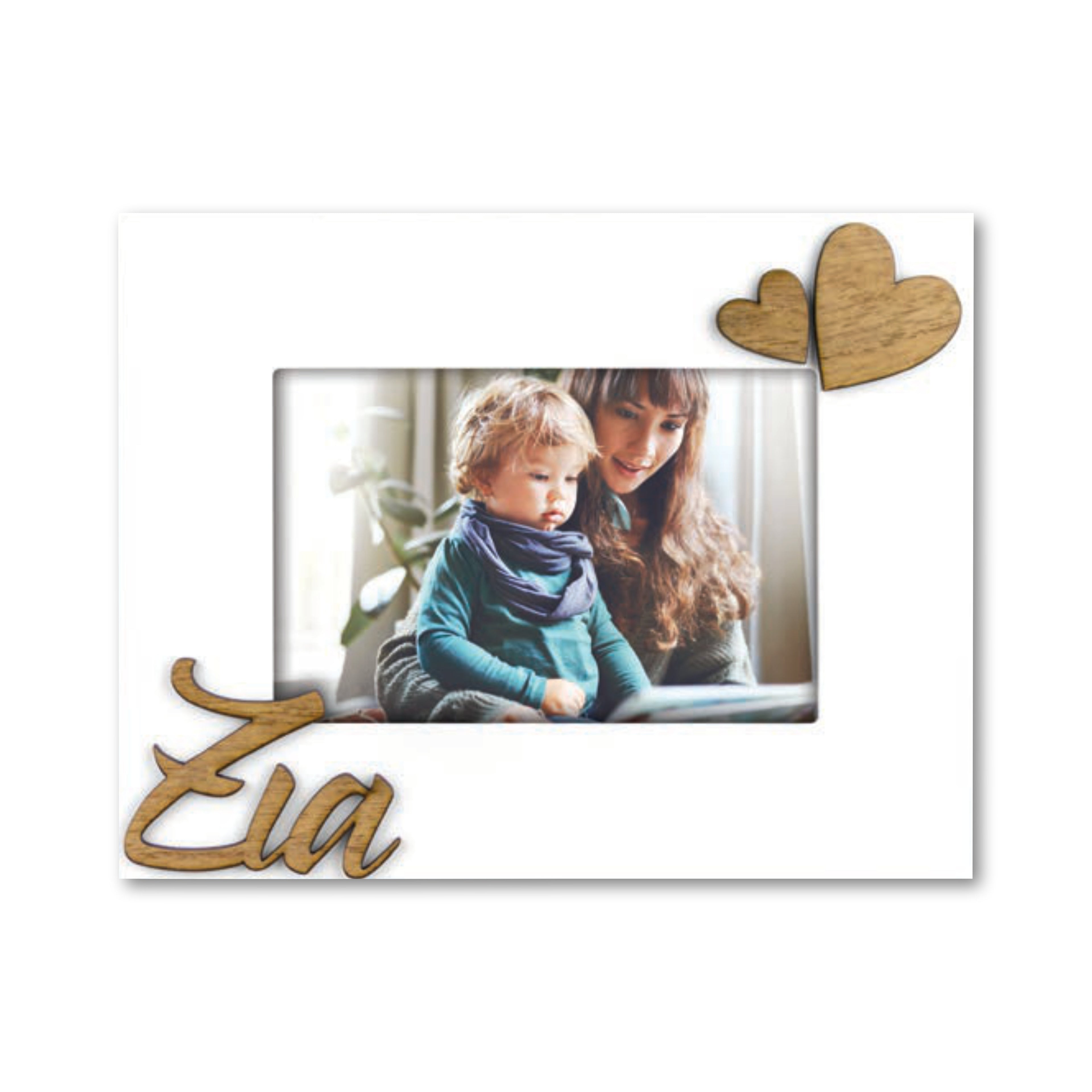 Cornice da Tavolo Famiglia - Portafoto in Legno con Scritta