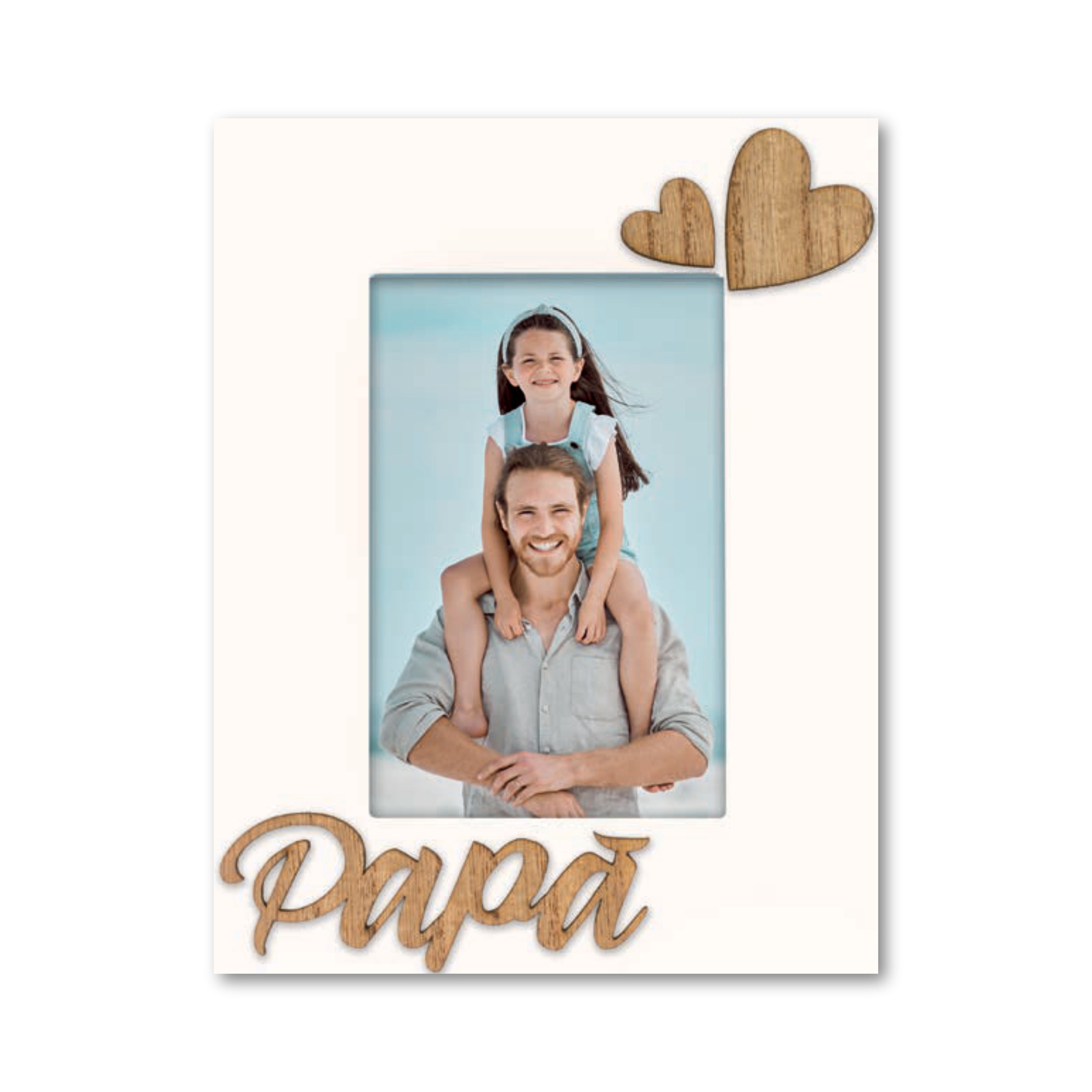 Cornice da Tavolo Famiglia - Portafoto in Legno con Scritta