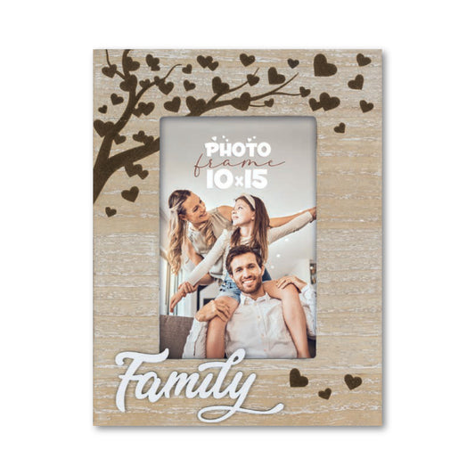 Cornice da Tavolo Famiglia - Portafoto in Legno con Scritta