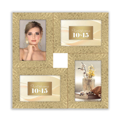 Cornice Multifoto Silver o Gold - Portafoto Multiframe da Tavolo per Famiglia e Ricordi