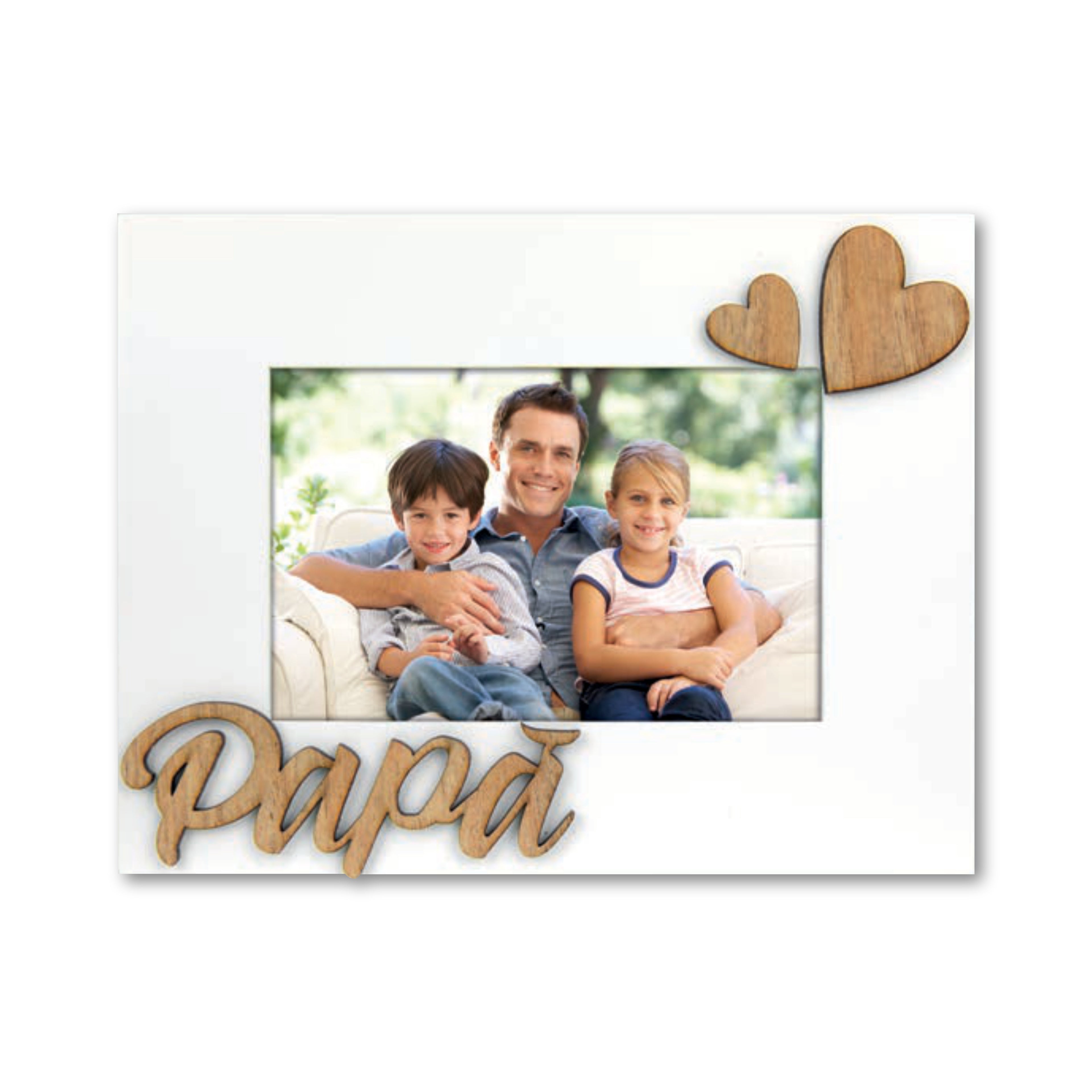 Cornice da Tavolo Famiglia - Portafoto in Legno con Scritta