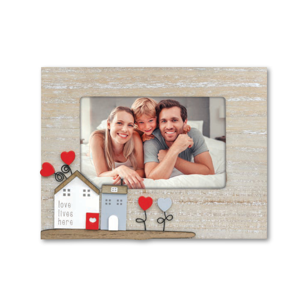 Cornice da Tavolo Famiglia - Portafoto in Legno con Scritta