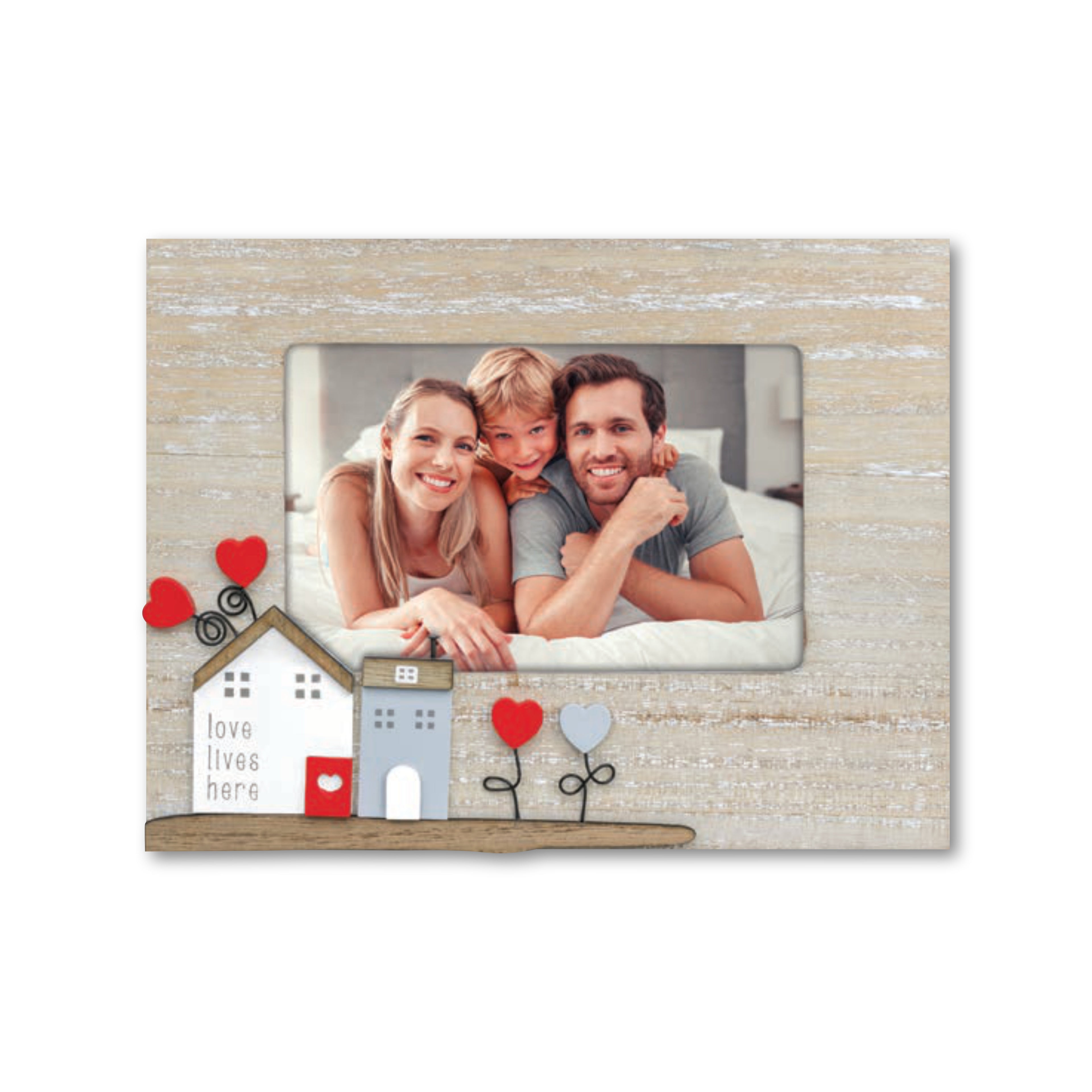 Cornice da Tavolo Famiglia - Portafoto in Legno con Scritta