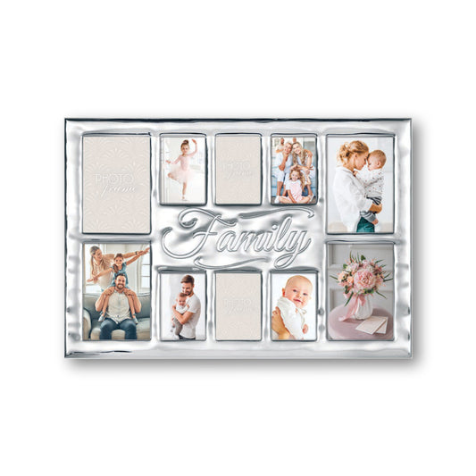 Cornice Multifoto in Silver - Portafoto Multiframe per Famiglia e Ricordi