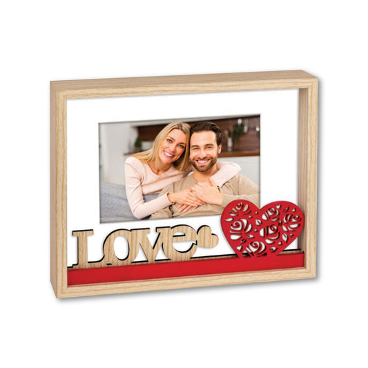 Cornice da Tavolo Love - Portafoto Romantico in Legno