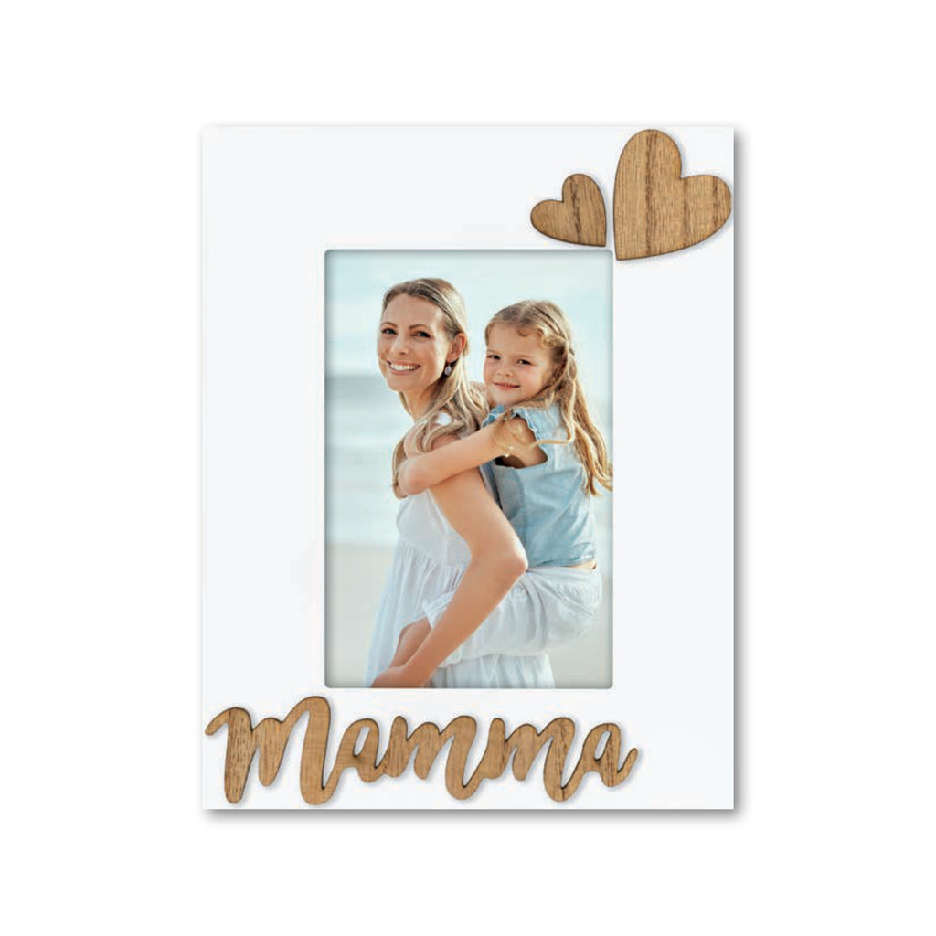 Cornice da Tavolo Famiglia - Portafoto in Legno con Scritta