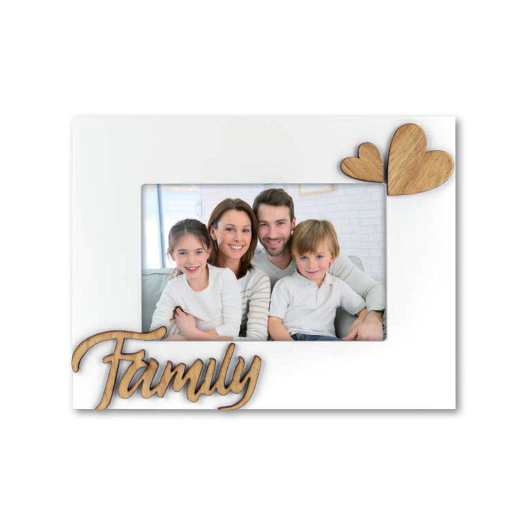 Cornice da Tavolo Famiglia - Portafoto in Legno con Scritta