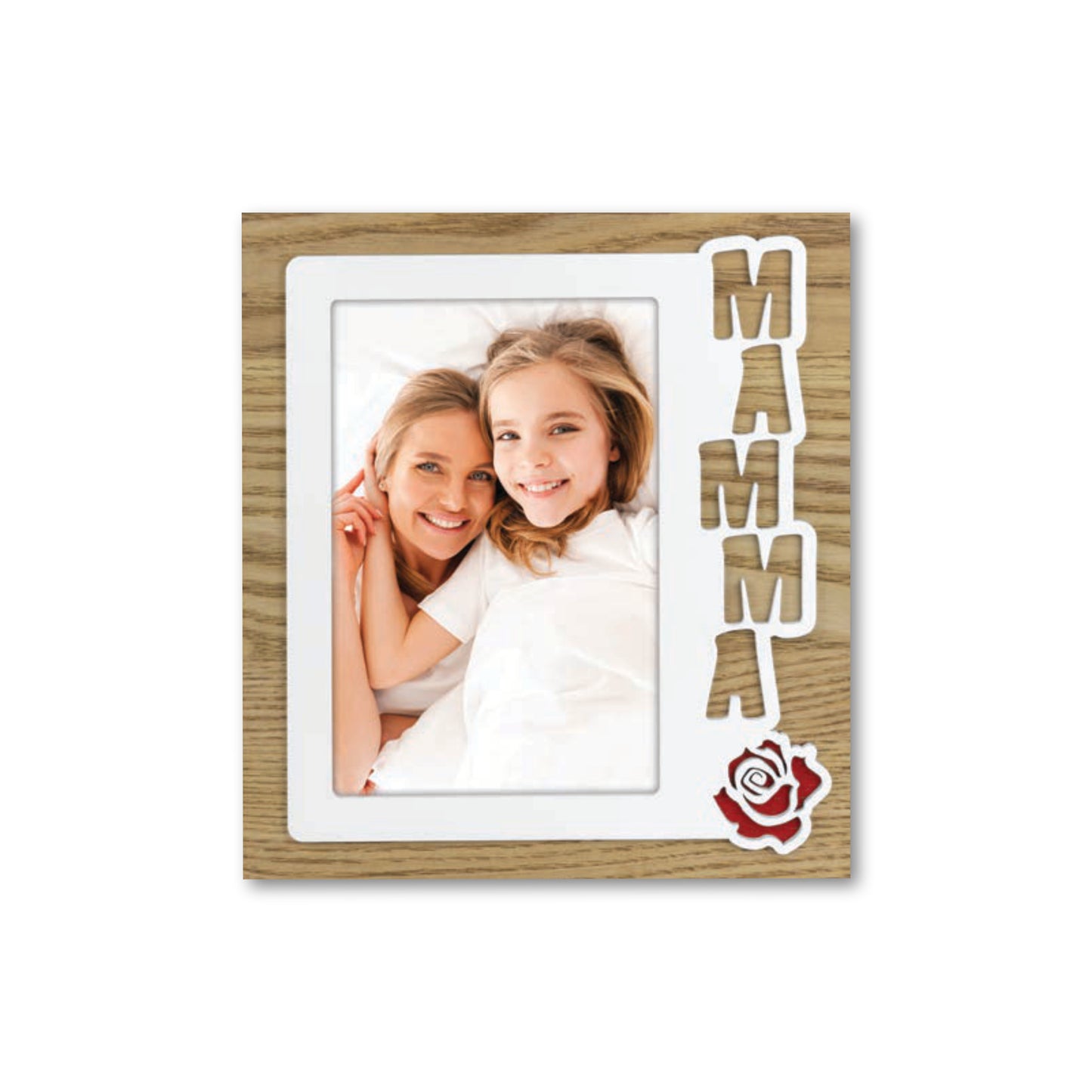 Cornice da Tavolo Famiglia - Portafoto in Legno con Scritta