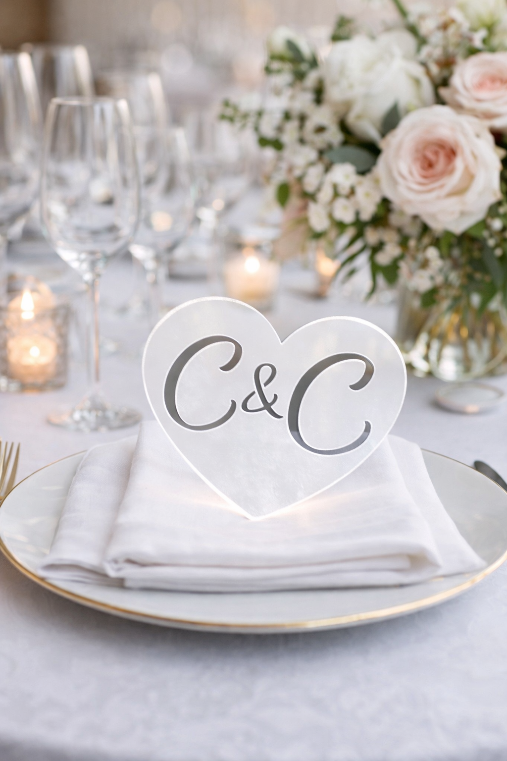 Segnaposto Personalizzato per Matrimonio ed Eventi - Dettaglio Tavola Raffinato