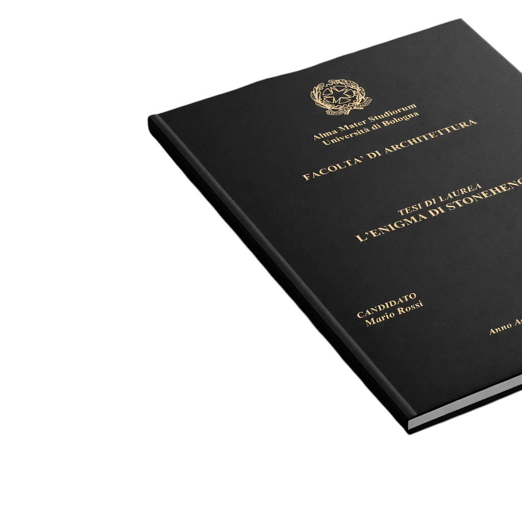 Stampa e Rilegatura Tesi di Laurea Online - Copertina Personalizzata Oro, Argento o Nero