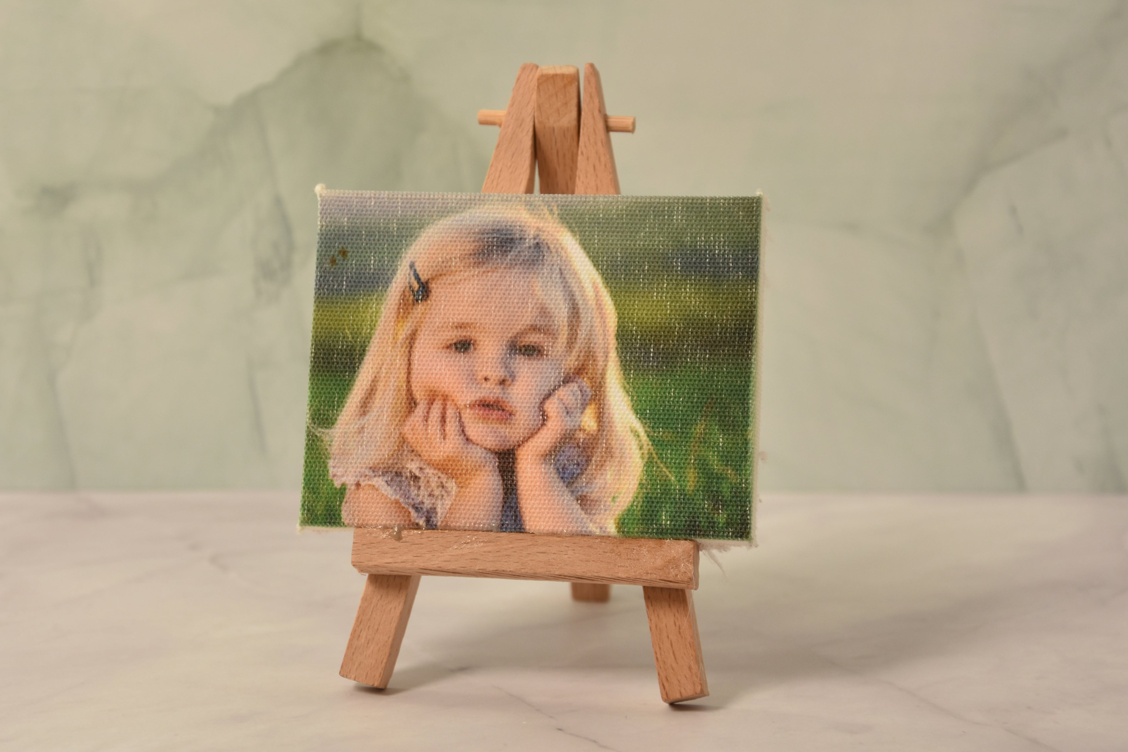 Mini Tela Portafoto con Cavalletto - Decorazione da Tavolo Originale