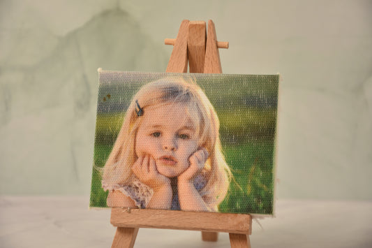 Mini Tela Portafoto con Cavalletto - Decorazione da Tavolo Originale