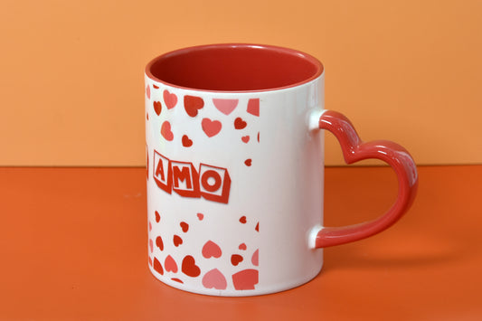 Tazza con manico a cuore personalizzata