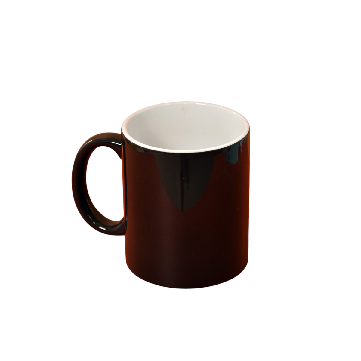 Tazza magica FotoGrafica nera che cambia colore con il calore, ideale per personalizzazioni con foto o grafiche.