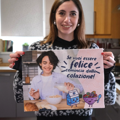 Tovaglietta in Cotone Personalizzata con Foto - Stampa a Sublimazione, Idea Regalo