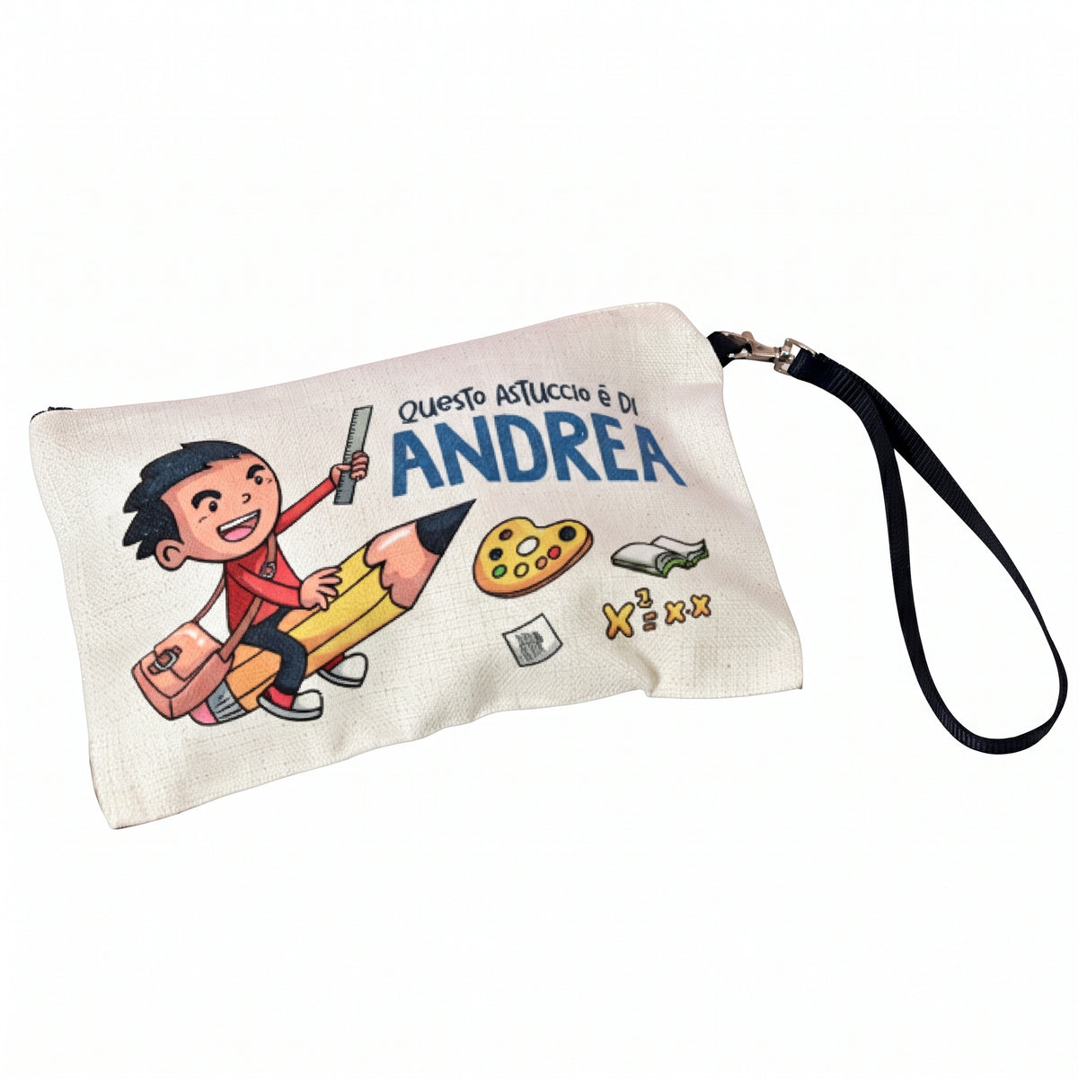 Pochette in Tessuto Personalizzata con Foto - Pochette Multiuso per Scuola e Tempo Libero